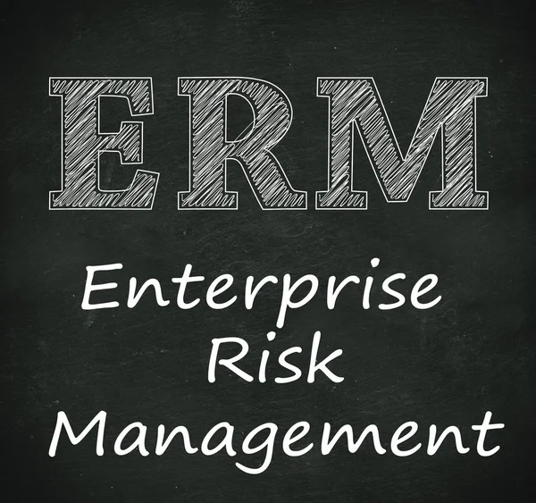 Erm-enterprise risk management的黑板说明 — 图库照片