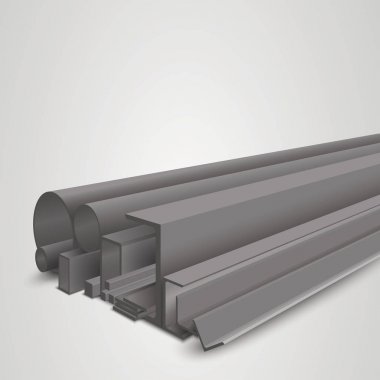 Wyroby metalowe walcowane. na białym tle
