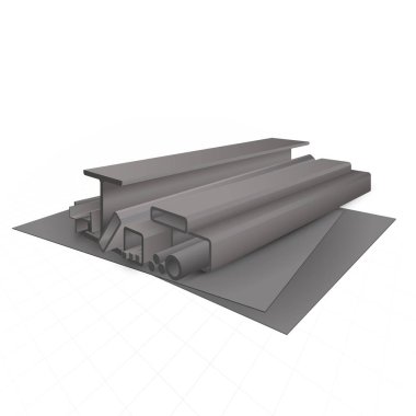 Wyroby metalowe walcowane. na białym tle