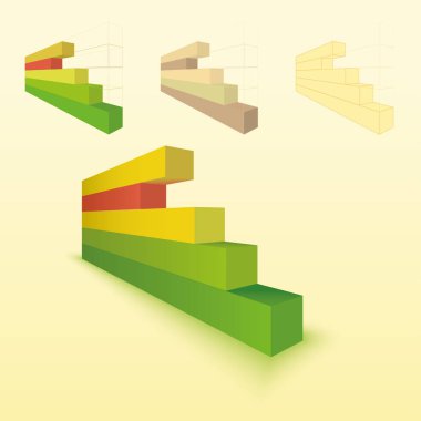 3D çubuk grafik, çubuk grafik öğesi. Düzenlenebilir vektör grafik. Gösterim amacıyla iş, finans, büyüme kavramları.