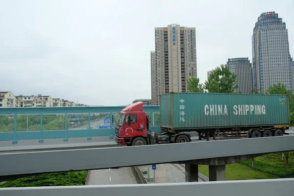 Ningbo China 2019 Passagem Transporte Carga Pontes Intercâmbios Rodoviários — Fotografia de Stock