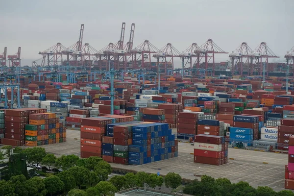 Ningbo Cina 2019 Terminal Cargo Del Porto Marittimo Ningbo — Foto Stock