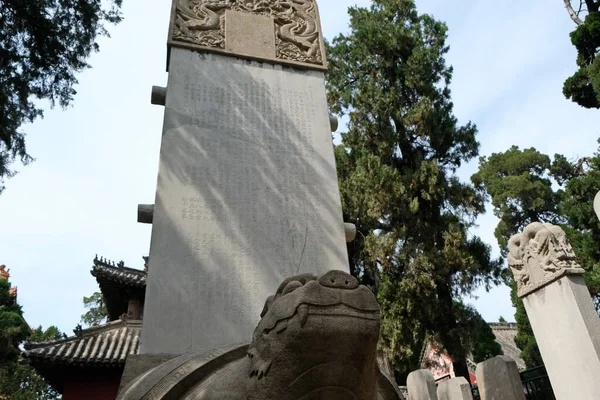 Dekoracyjna Dekoracja Kamienia Centrum Turystycznym Qufu — Zdjęcie stockowe