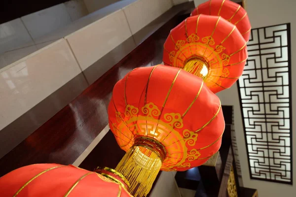Lanternes Traditionnelles Chinoises Pour Décoration Cérémoniale — Photo