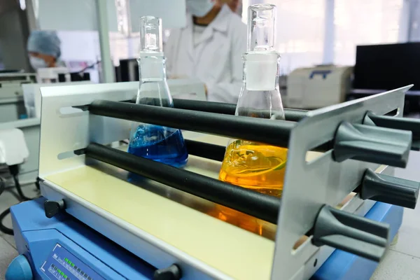 Almaty Kazakhstan 2019 Chemical Reagents Analyzing Reaction Composition Drugs — Stock Photo, Image