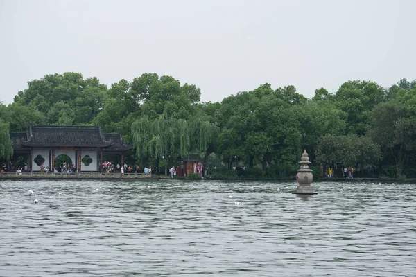 Hangzhou China 2019 Steinpagoden Xihu See Während Der Feiertage Lichter — Stockfoto
