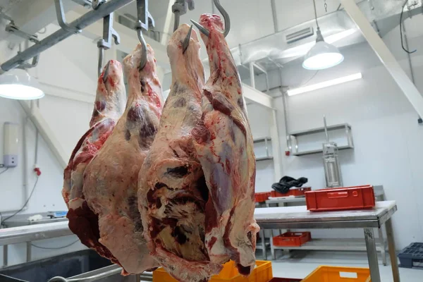 Enormes Trozos Carne Res Granja — Foto de Stock