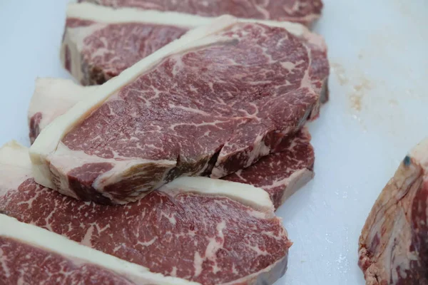 Trozos Carne Res Rodajas — Foto de Stock