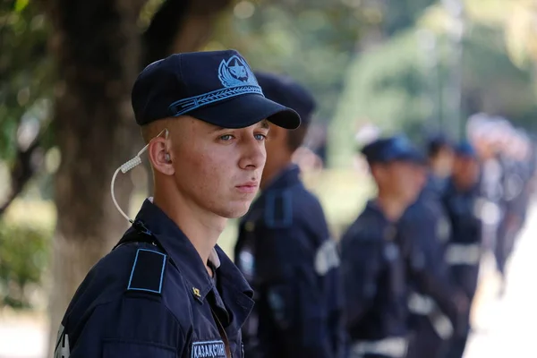 Almaty Kazajstán 2019 Soldado Guardia Nacional Kazajstán Servicio —  Fotos de Stock