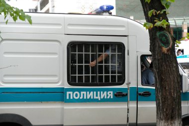 Almaty / Kazakistan - 06.12.2019: Kazakistan polisinin özel arabası