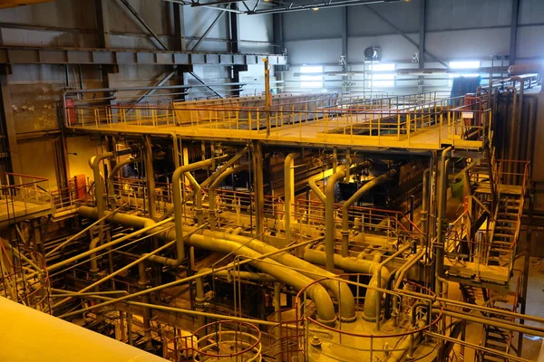 马加丹 俄罗斯 2019 一家冶金厂的管道 过滤器和矿石处理系统 — 图库照片