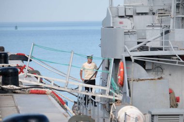 Aktau / Kazakistan - 08.16.2018: Kazakistan Deniz Kuvvetleri tatbikatları