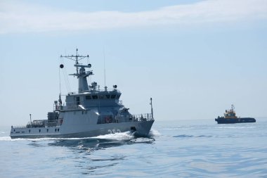 Aktau / Kazakistan - 08.16.2018: Kazakistan Deniz Kuvvetleri tatbikatları