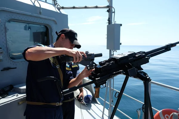 Aktau カザフスタン 2018 カザフスタン海軍の演習中の標的射撃 — ストック写真