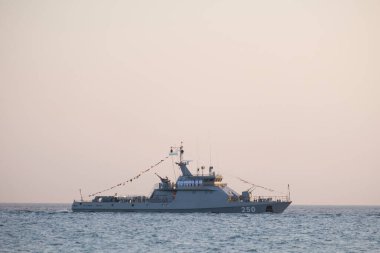 Aktau / Kazakistan - 08.17.2018: Kazakistan deniz kuvvetleri tatbikatları