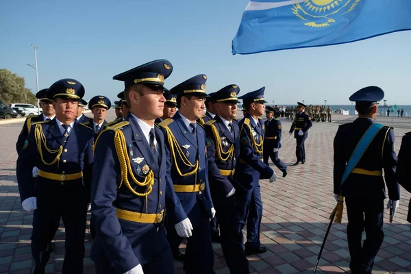 Aktau Cazaquistão 2018 Desfile Das Forças Navais Cazaquistão — Fotografia de Stock