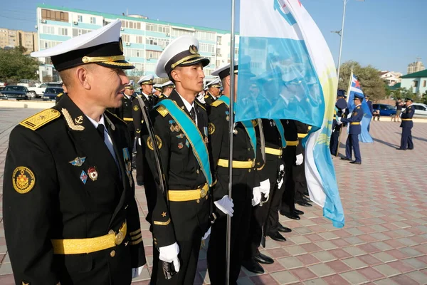 Aktau Cazaquistão 2018 Desfile Das Forças Navais Cazaquistão — Fotografia de Stock