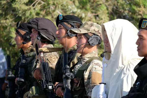 Aktau Kazakhstan 2018 Latihan Pasukan Angkatan Laut Kazakhstan Darat — Stok Foto