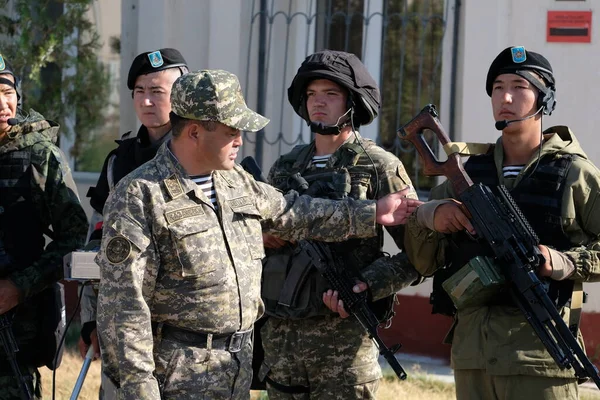 Aktau Kazakhstan 2018 Latihan Pasukan Angkatan Laut Kazakhstan Darat — Stok Foto