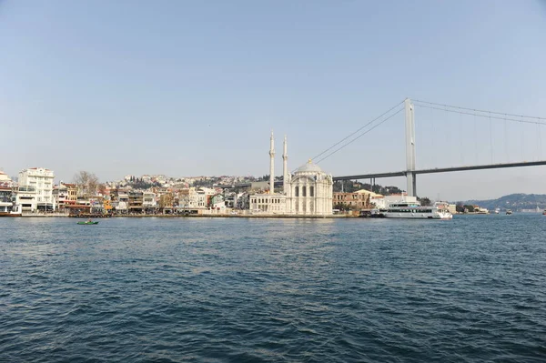 Istanbul Turquie 2017 Zone Côtière Architecture Détroit Bosphore Pont Entre — Photo