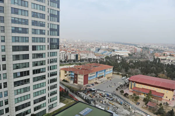 Stanbul Türkiye 2017 Şehrin Evleri Sokakları Yoğun Bina — Stok fotoğraf