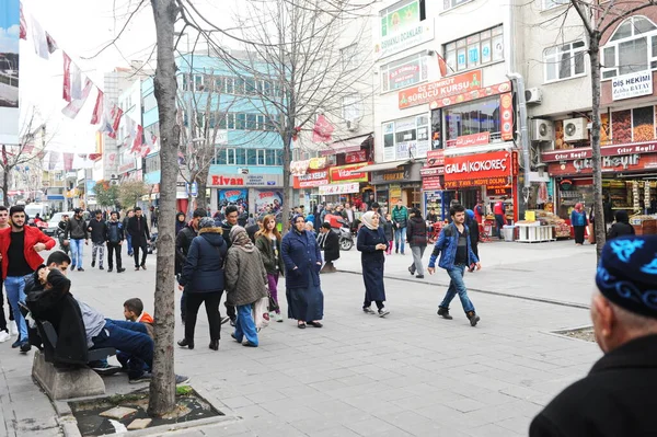 Istambul Turquia 2017 Vida Cidade Durante Semana Ruas Centrais Pessoas — Fotografia de Stock