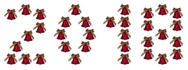 Kırmızı Noel çanlarından yapılmış 