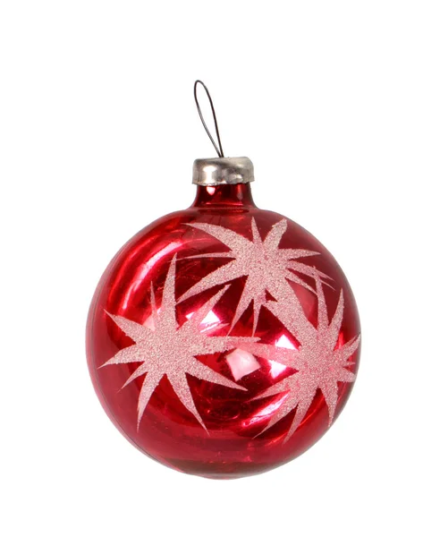 Rosso lucido palla di Natale — Foto Stock