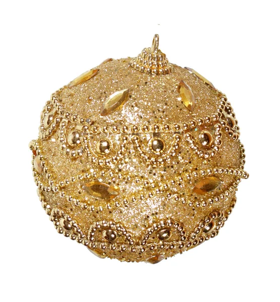 Gold shiny christmass ball — Stock Photo, Image