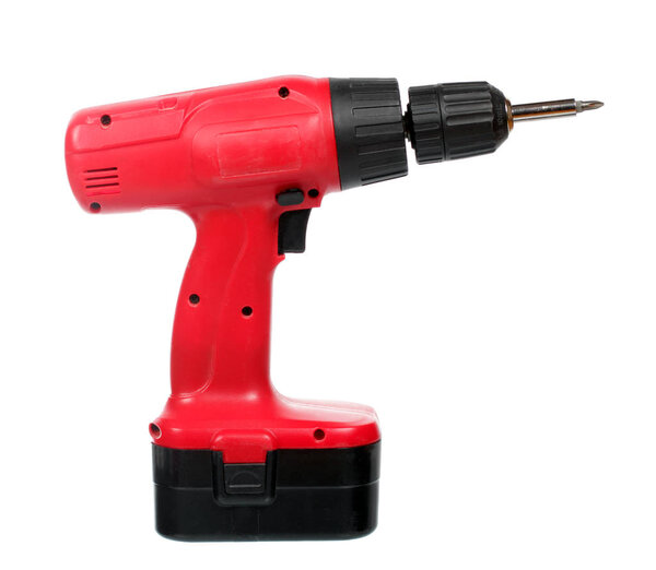 Red cordless screwdriver