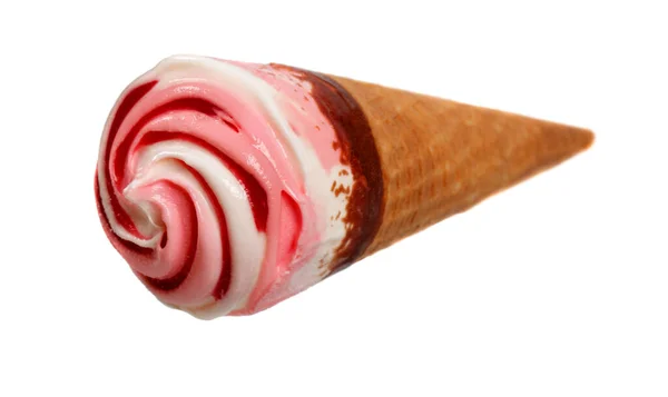 Ice cream with chocolate and strawberry — Stock Photo, Image