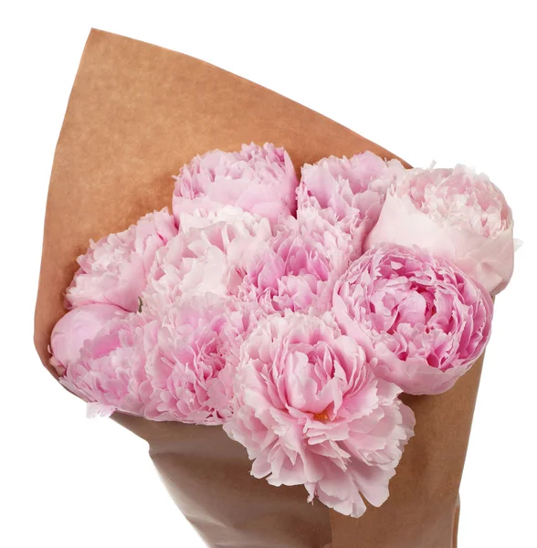 Buquê de peônias rosa em pergaminho — Fotografia de Stock