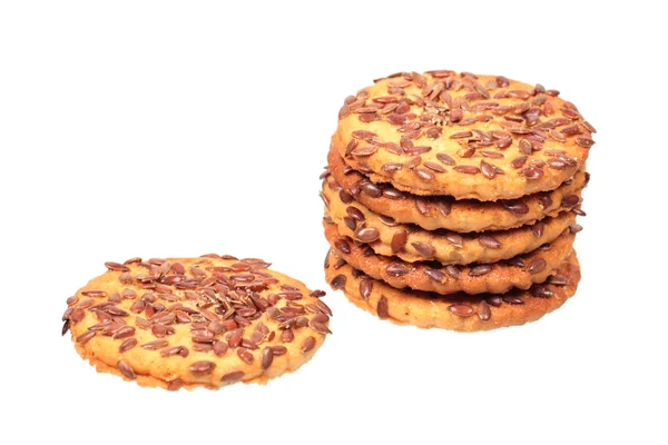 Soubory cookie s lněného semínka — Stock fotografie