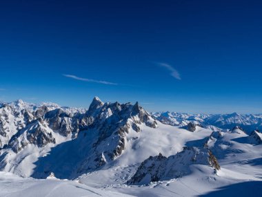 Aiguille du Midi, Fransız Alpleri. Kayak merkezi. Chamonix Mont Blanc, Fransa. Avrupa 'da tatiller