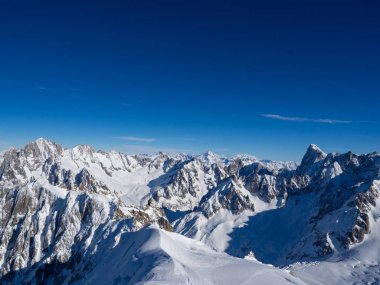 Aiguille du Midi, Fransız Alpleri. Kayak merkezi. Chamonix Mont Blanc, Fransa. Avrupa 'da tatiller