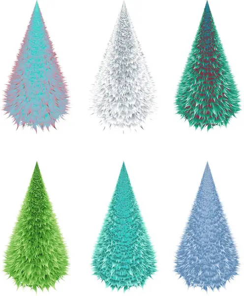 Yılbaşı ve Noel için orijinal renk tonlarından oluşan Noel ağaçları..