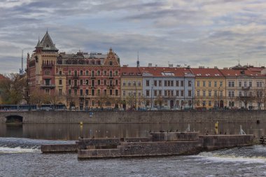 Nehir tekne görünümünden Quay Prag