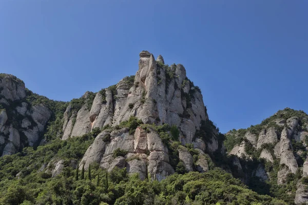 Krajobraz Górski Okolicach Montserrat Barcelonie Letni Dzień — Zdjęcie stockowe