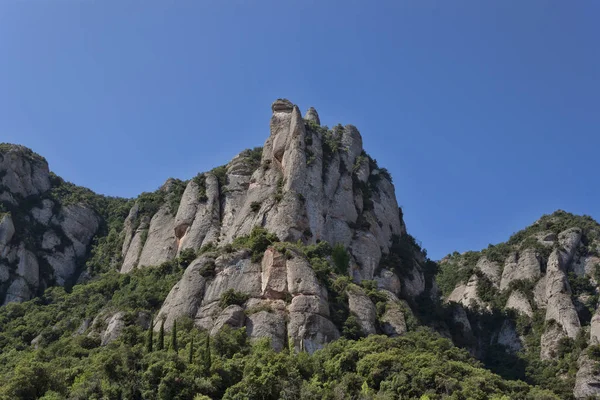 Paisaje Montaña Zona Montserrat Alrededor Barcelona Día Verano — Foto de Stock