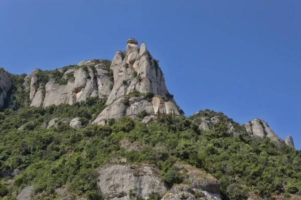 Berglandschap Het Montserrat Gebied Rond Barcelona Zomerdag — Stockfoto