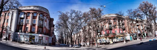 Kramatorsk Ukraine 2019年2月24日 克拉玛托尔斯克市马拉街的旧住宅建筑 全景拍摄 — 图库照片