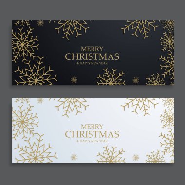 Noel afiş ile altın kar tanesi. Siyah ve beyaz