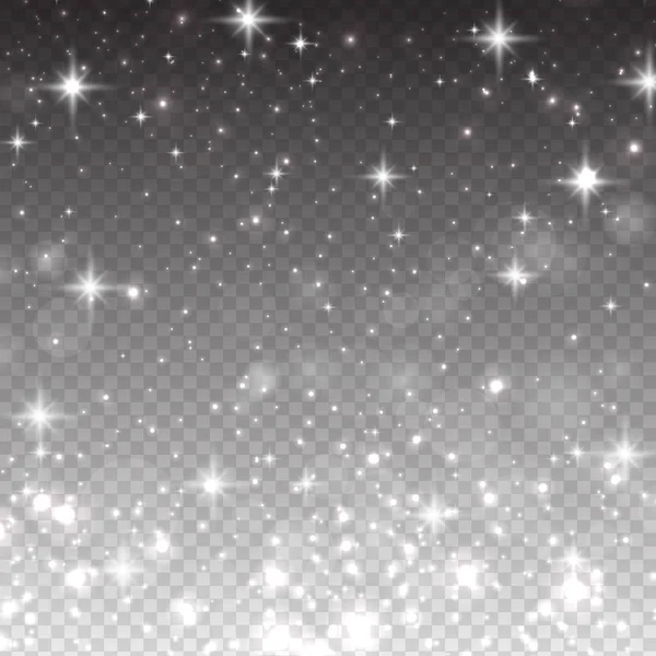Illustrazione vettoriale con stelle cadenti, isolata su sfondo trasparente — Vettoriale Stock