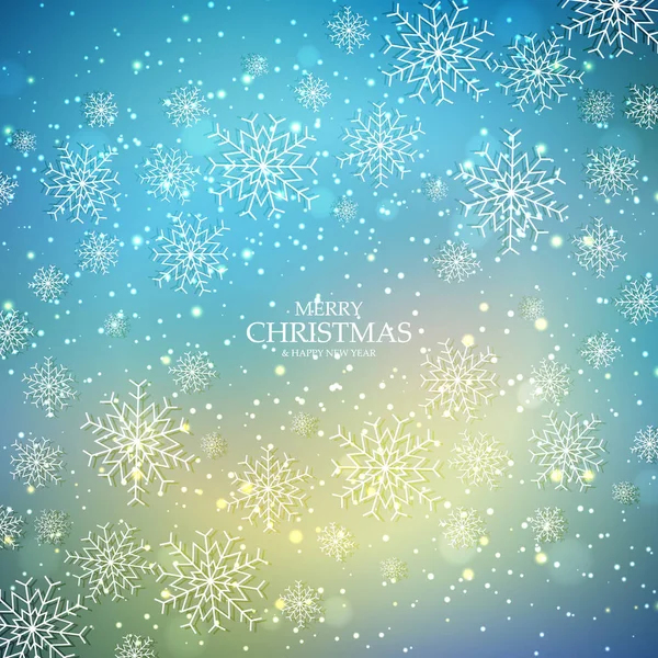 Heller weihnachtlicher Hintergrund mit Schneeflocken. glänzend elegante Vektorillustration — Stockvektor