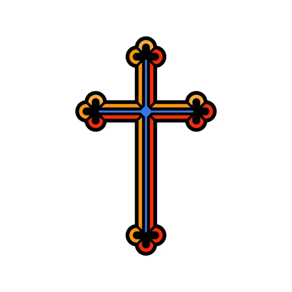 Croix chrétienne religieuse colorée crucifix design — Image vectorielle