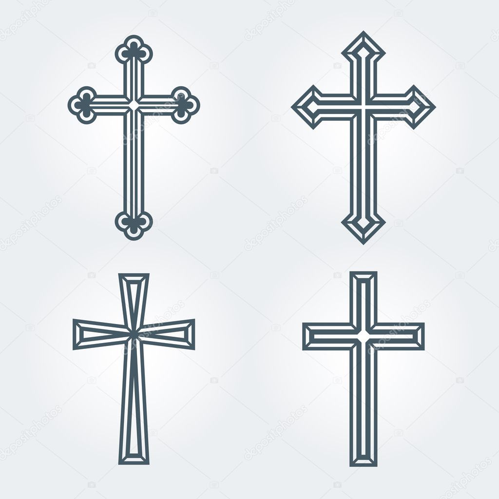 Religious Christian crosses crucifix set design