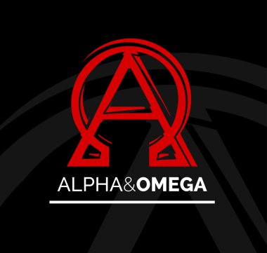 Logo simge tasarım Alpha ve Omega sembolü. Vektör çizim.