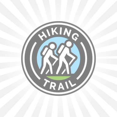 İz sembolü yürüyüşçü simgesiyle hiking açık