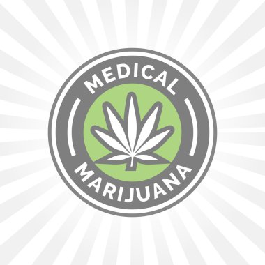 Tıbbi marihuana simgesi tasarım esrar kenevir yaprak simgesiyle