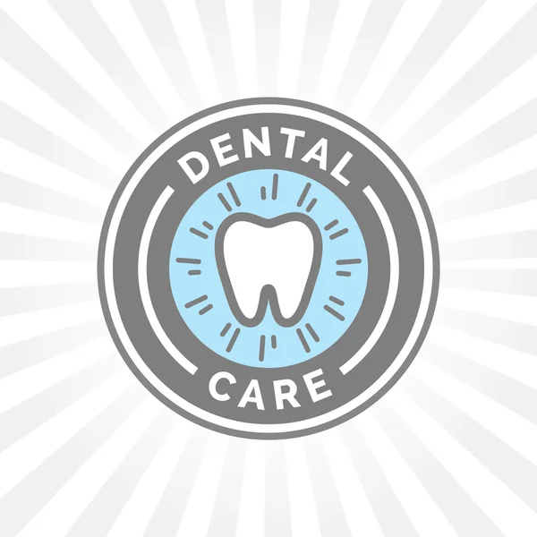 Mundhygiene Zahnpflege Zeichen Abzeichen mit gesunden Zähnen Symbol. — Stockvektor